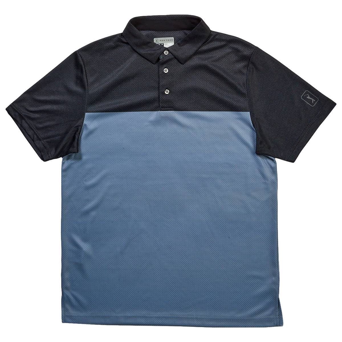 PGA TOUR Mens Athletic Fit Airflux Short Sleeve Polo Shirt Caviar Large