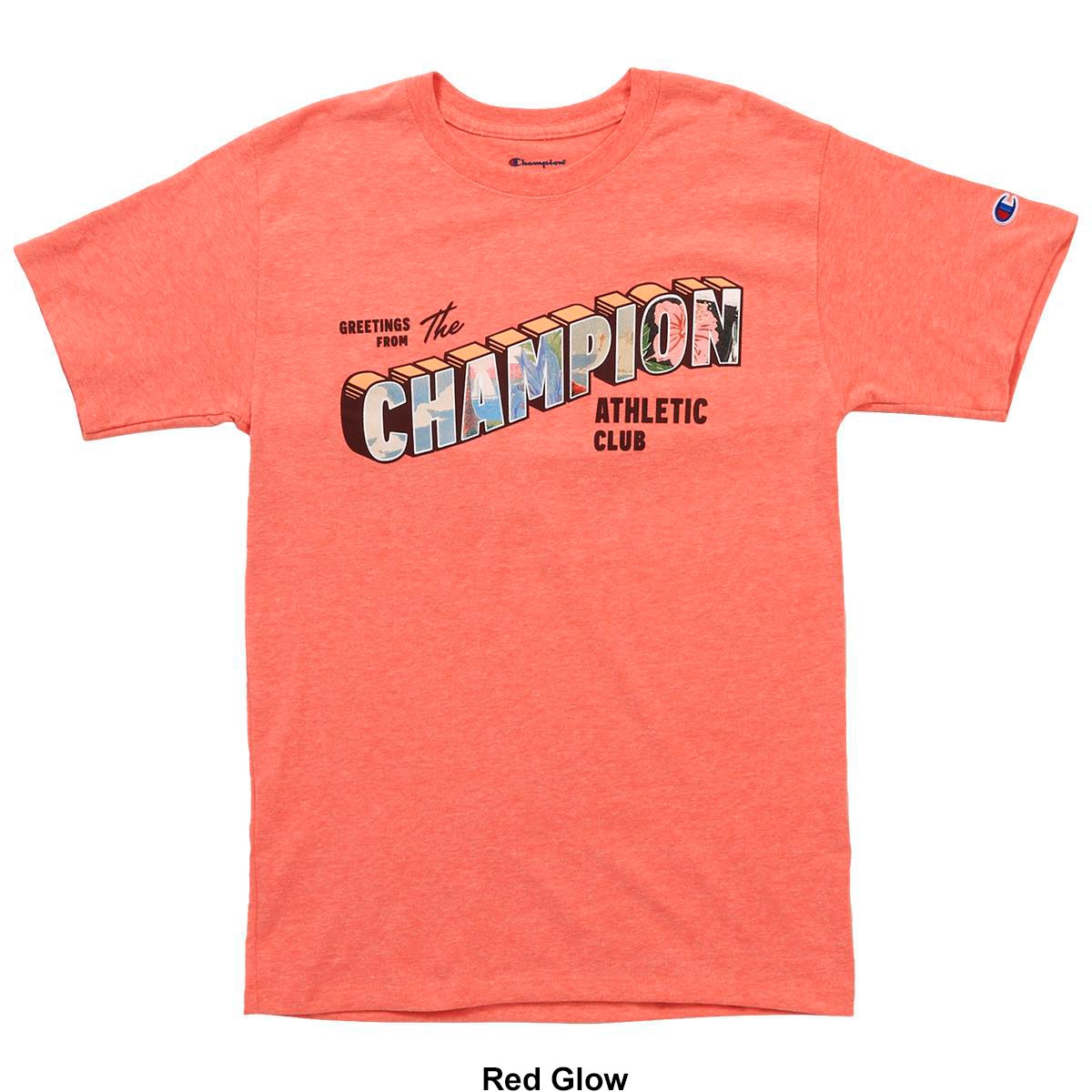 Champion Mens Classic Standard Fit T Shirt Red Glow Large