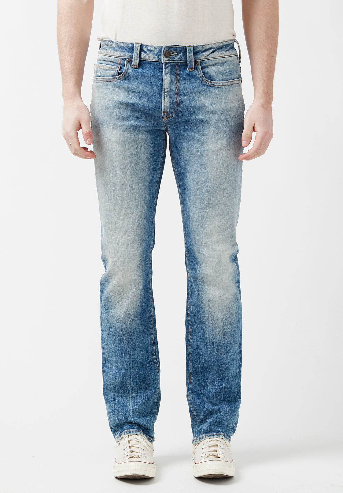 Buffalo David Bitton Mens Straight Fit Six Jeans Blue White 38 x 32
