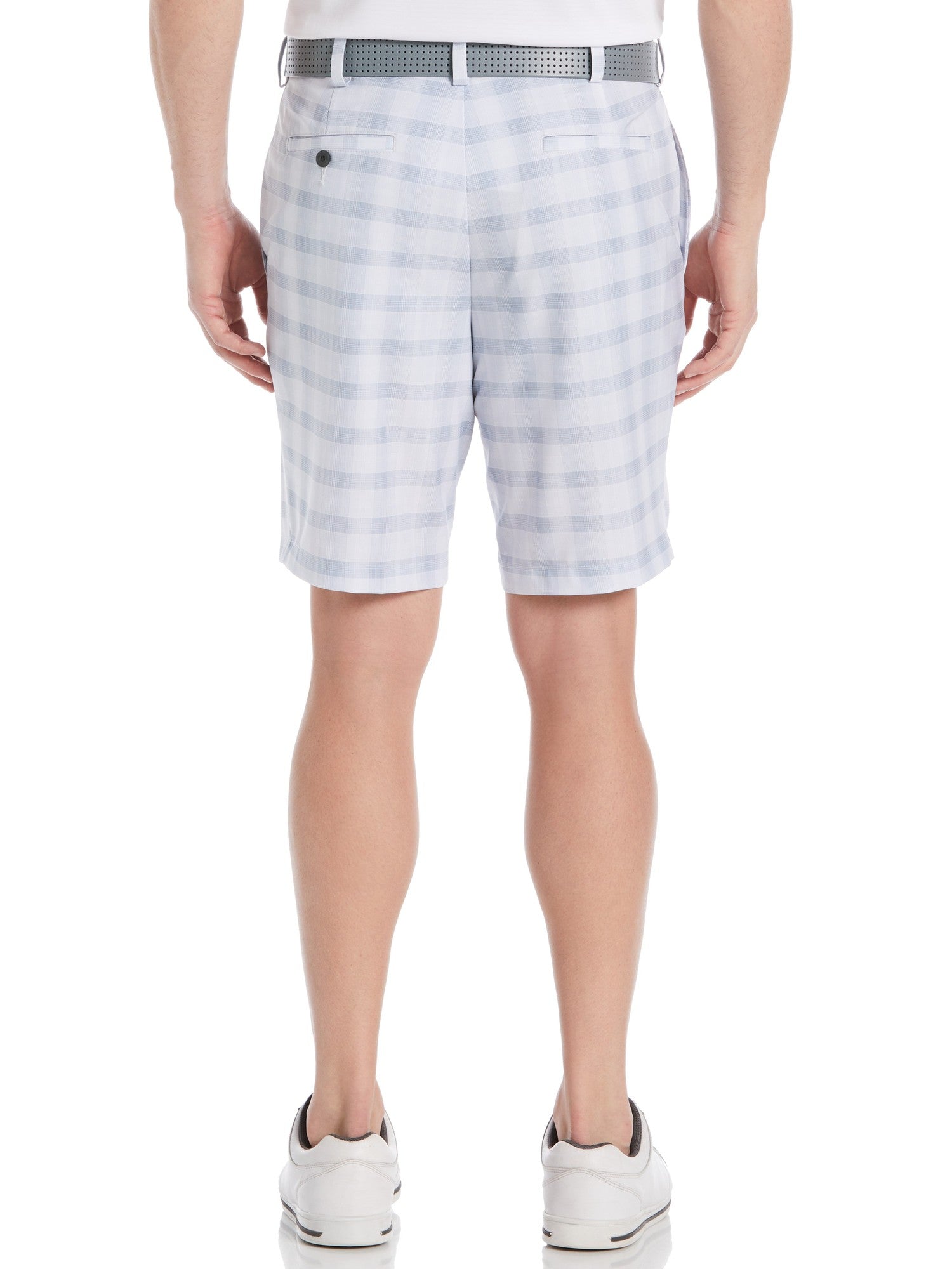 PGA TOUR Men's Moisture-Wicking Stretch 9" Shorts Shadow Plaid Blue 32