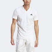 Adidas Mens Regular fit Short Sleeve Textured Polo Shirt Small White
