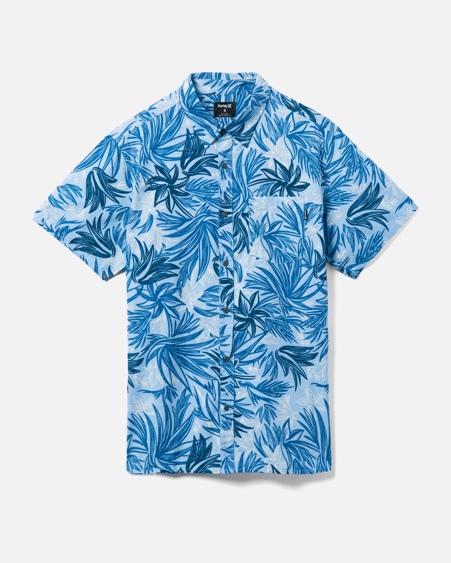 Hurley Mens Regular fit Button-Up Shirt XL Blue