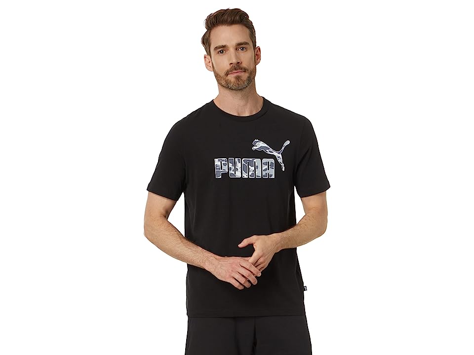 Puma Mens Short-Sleeve Splash Logo T Shirt Black Small