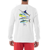Guy Harvey Mens Crewneck Long Sleeve Classic Fit Graphic T Shirt White Small