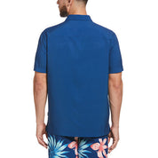 Cubavera Men's Tropical Placed Print Short-Sleeve Button Down Shirt Navy Large