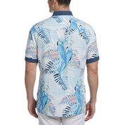 Cubavera Tropical Print Mens Regular Fit Short Sleeve Button-Down Shirt XL Blue