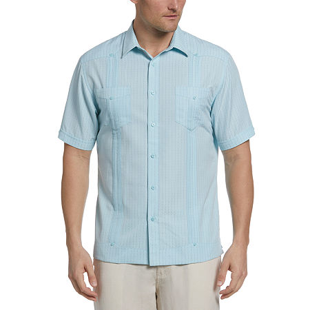 Cubavera Mens Ecoselectâ Short Sleeve Button Down Shirt Blue Large