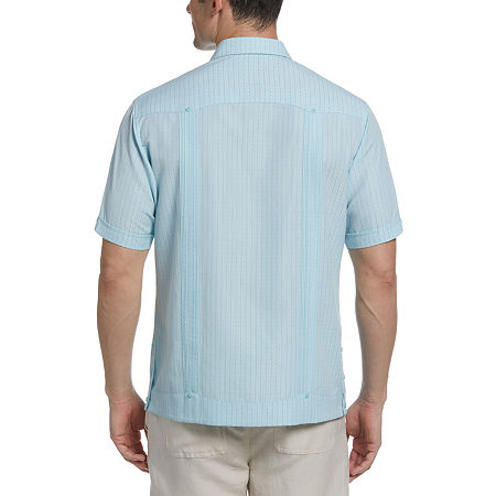 Cubavera Mens Ecoselectâ Short Sleeve Button Down Shirt Blue Large