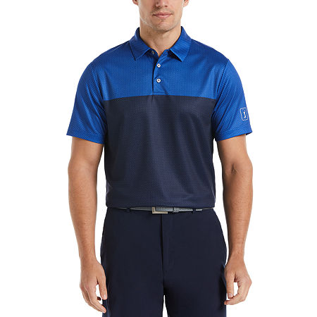 PGA Tour Mens Big and Tall Short Sleeve Polo Shirt Blue 4XLT