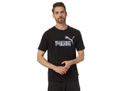 Puma Men's Short Sleeve Crewneck T Shirt Splash Logo Black Large