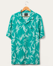Junk Food Mens Coal Short Sleeve Button Down Shirt Columbia Green Small