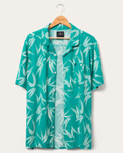 Junk Food Mens Coal Short Sleeve Button Down Shirt Columbia Green Small