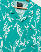 Junk Food Mens Coal Short Sleeve Button Down Shirt Columbia Green Small