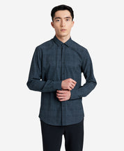 Kenneth Cole Men's Checked Shirt  Navy  Size Large  New