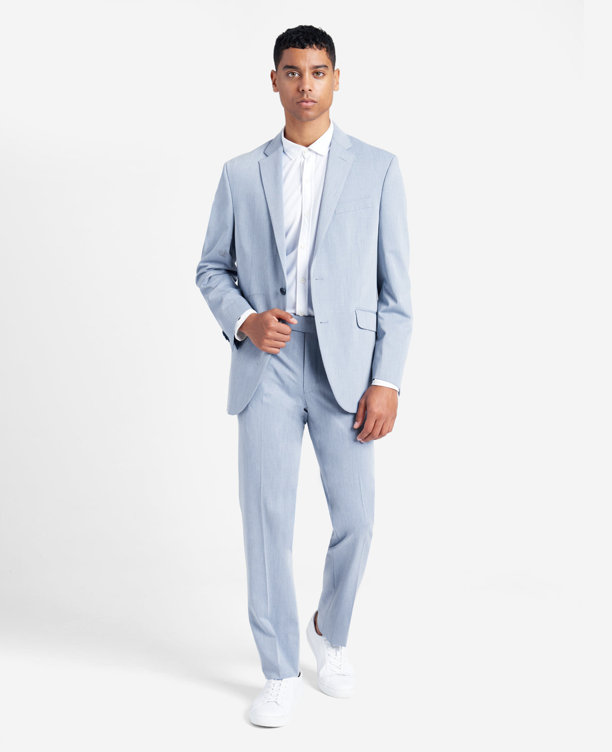 Kenneth Cole Reaction Mens Slim-Fit Light Blue Suit 46R 40 x 32 Jacket and Pants