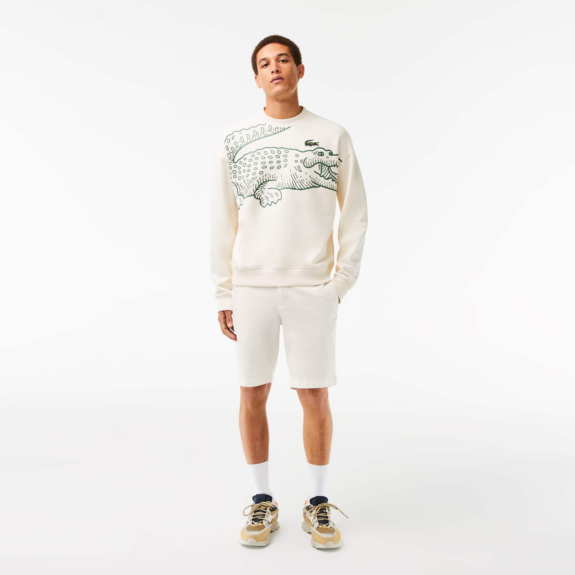 LACOSTE Mens Slim fit Bermuda Shorts 30 White Solid