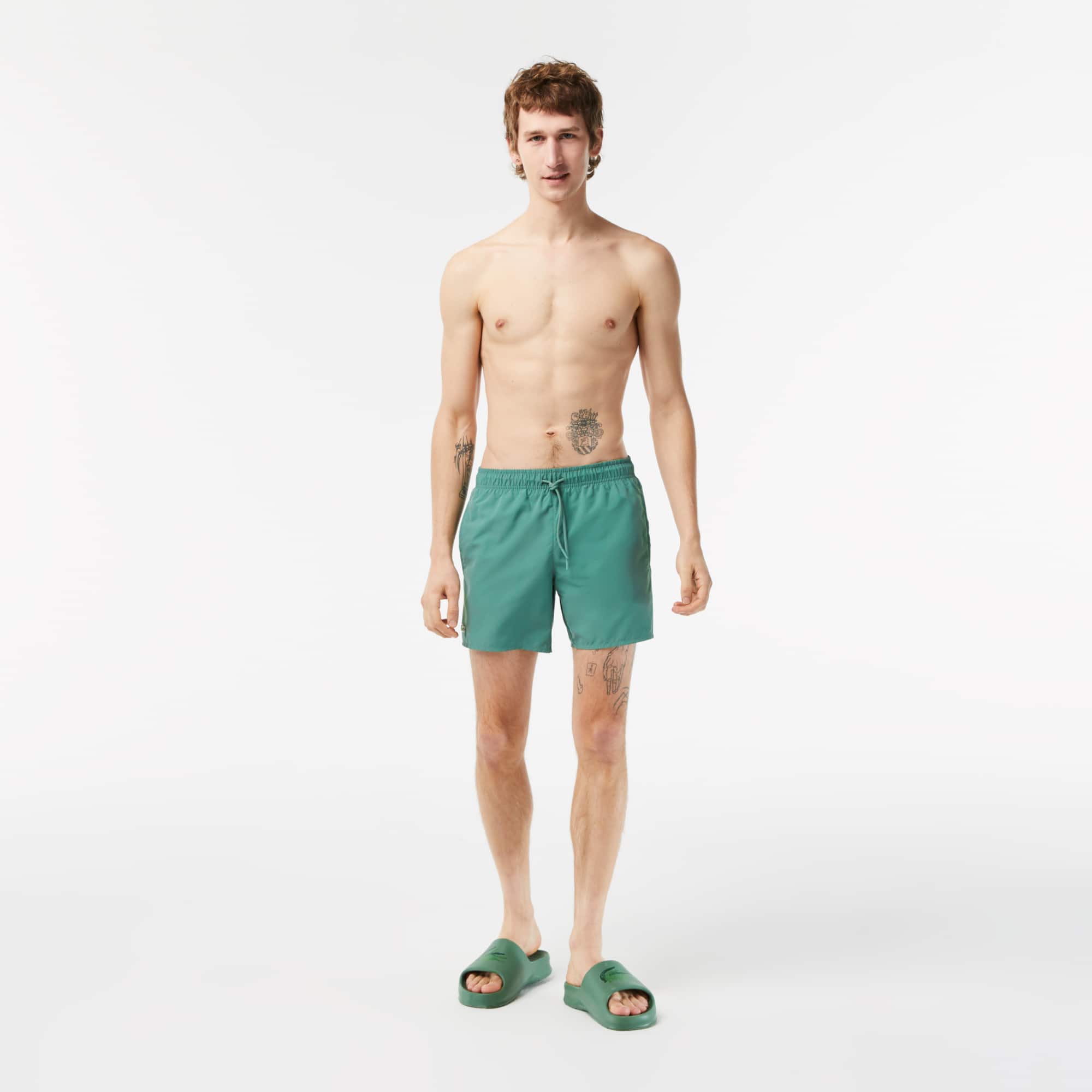 Lacoste Men's Light Quick Dry Swim Shorts Green XL
