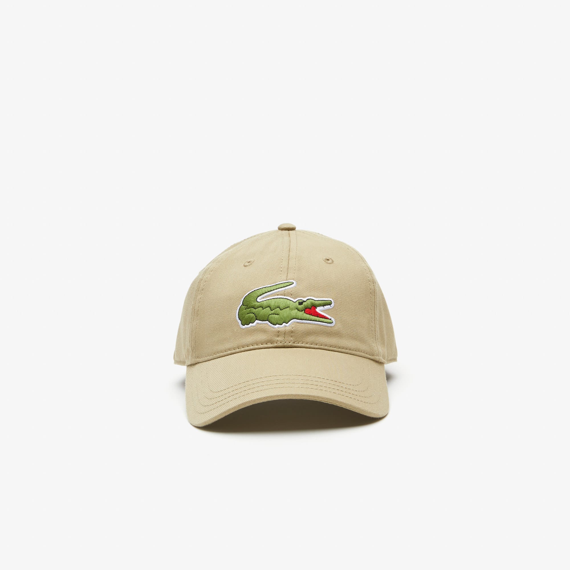 Lacoste Mens Adjustable Croc Cap Hat Logo Lion Beige OS