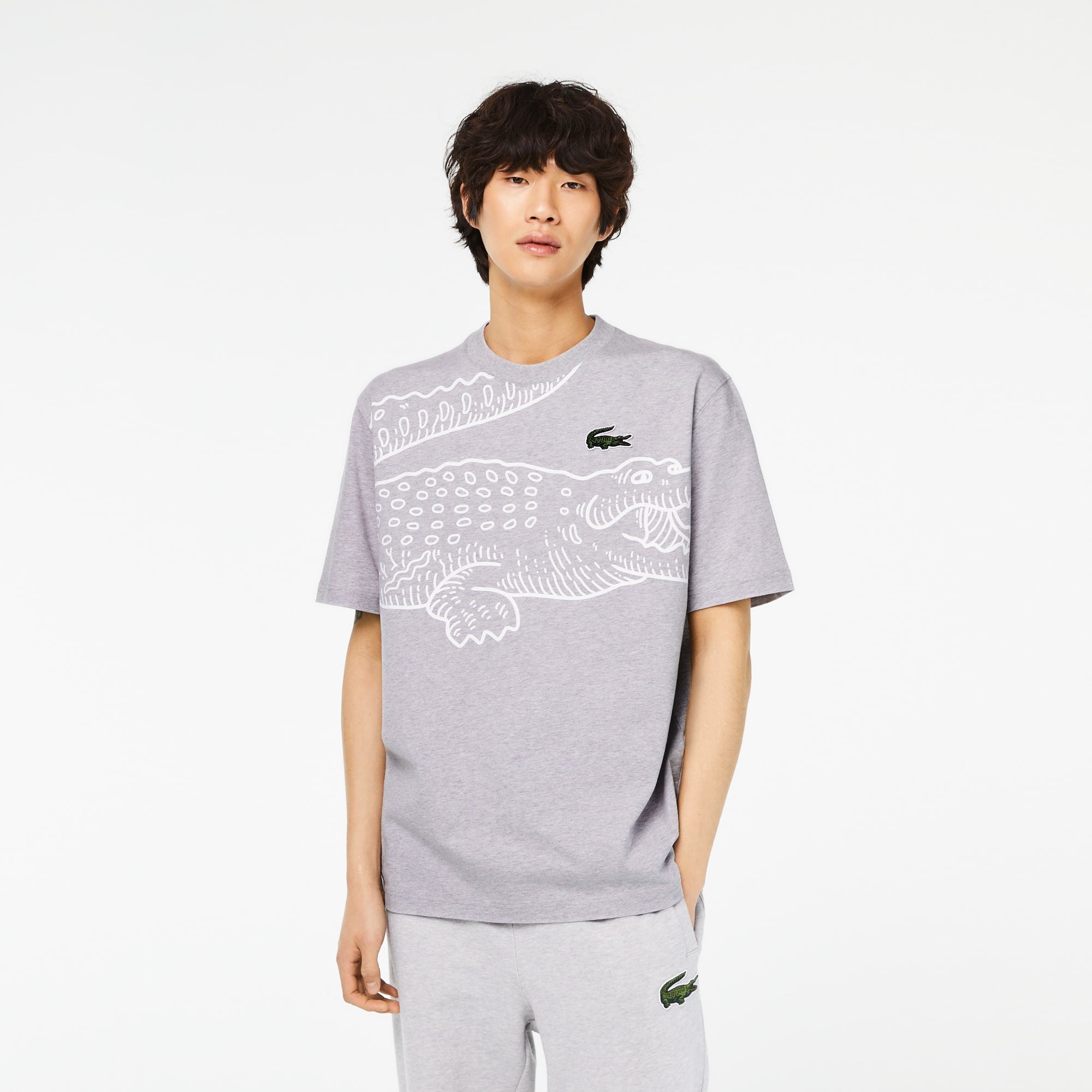 Lacoste Mens Loose Fit Crocodile Logo Short Sleeve T Shirt 2XL