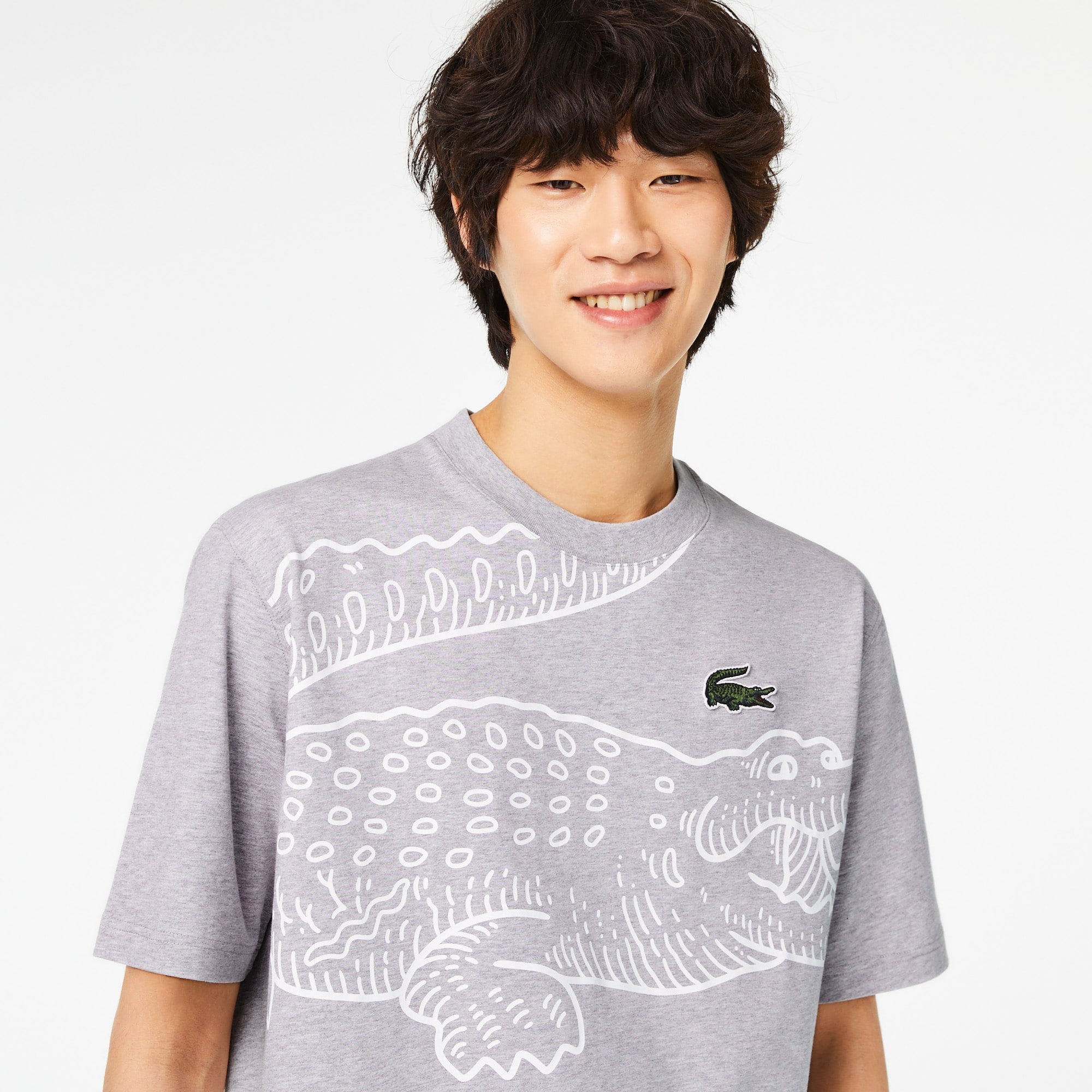 Lacoste Mens Loose Fit Crocodile Logo Short Sleeve T Shirt 2XL