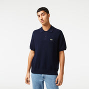Lacoste Mens  fit Collared Polo Sweater XXXL 3XL Blue Solid