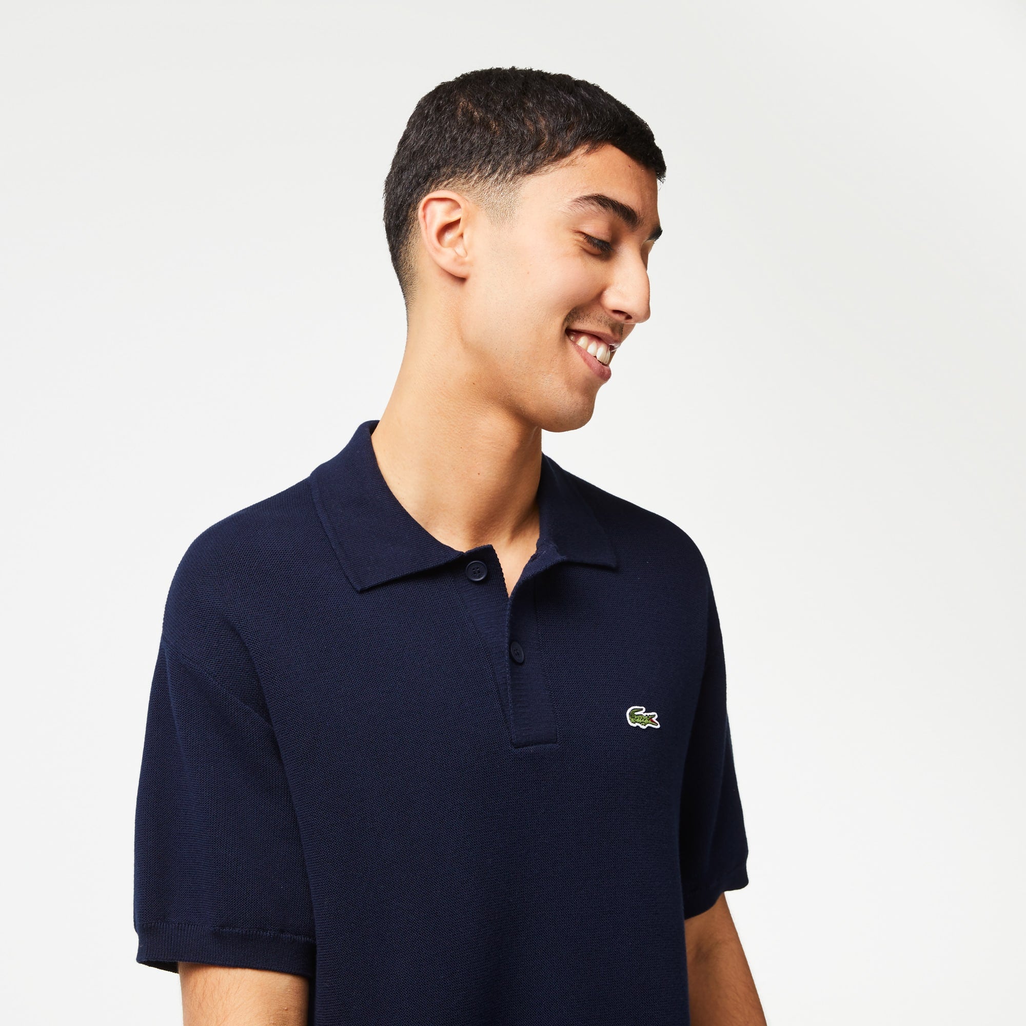 Lacoste Mens  fit Collared Polo Sweater XXXL 3XL Blue Solid