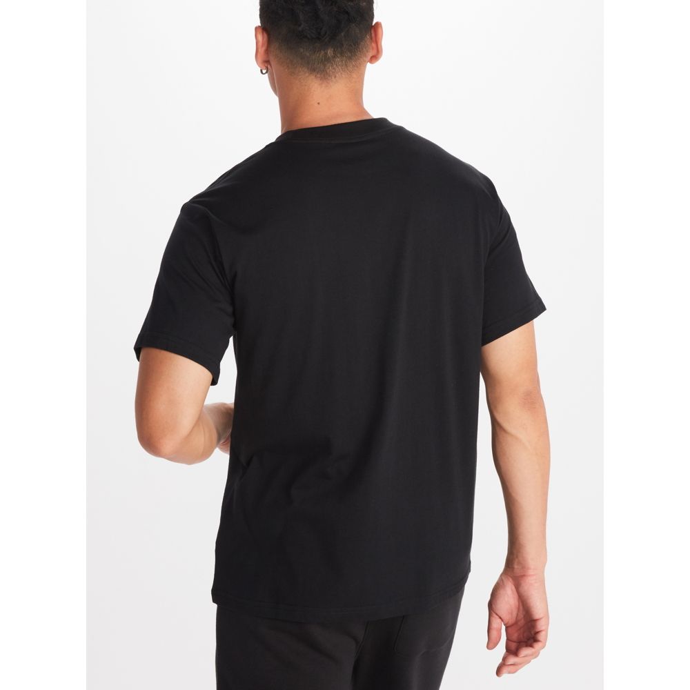Marmot Men's Peaks Logo Short Sleeve Crewneck T Shirt Black 2XL