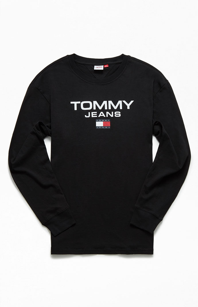 Tommy Jeans Men's Classic Entry Long Sleeve Tshirt  Black Xl