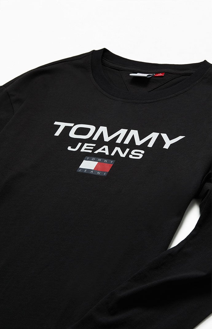 Tommy Jeans Men's Classic Entry Long Sleeve Tshirt  Black Xl