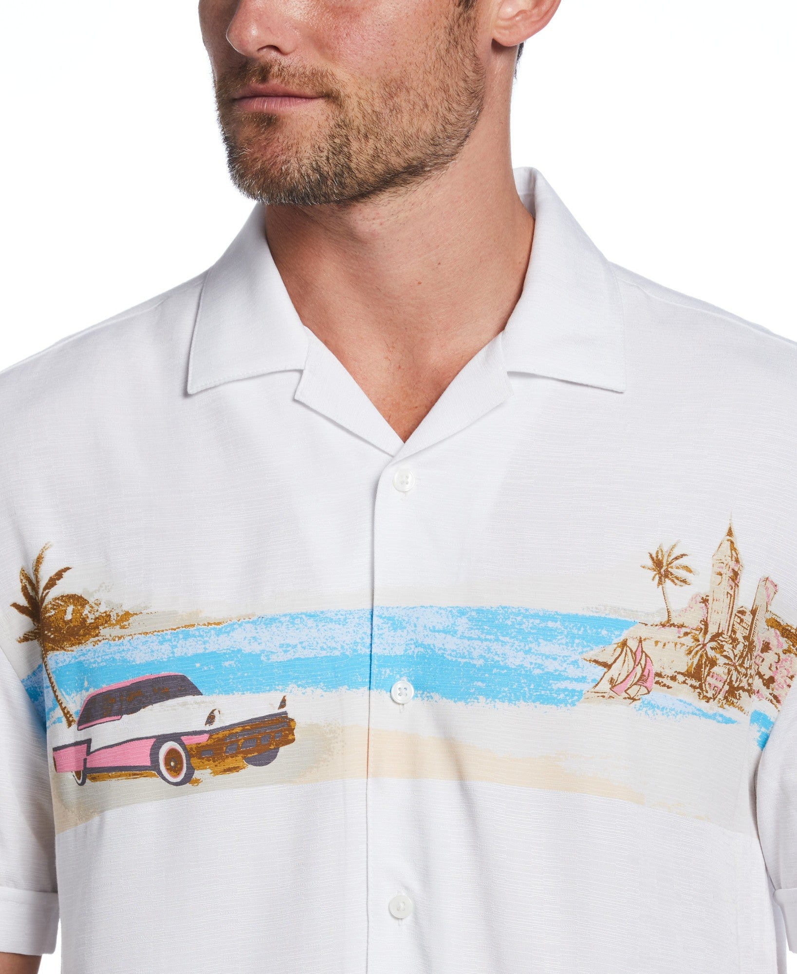 Cubavera Men's Big & Tall Tropical Short-Sleeve Button Down Shirt White 4XLT