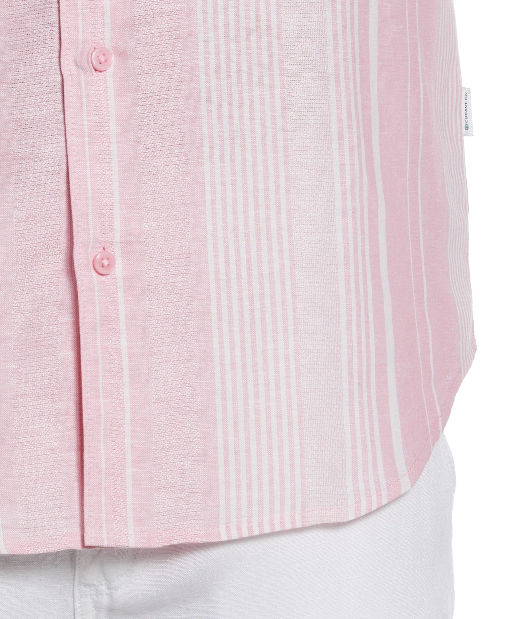 Cubavera Men's  Big and Tall Yarn Dye Short Sleeve Button Down Shirt Pink 2XL