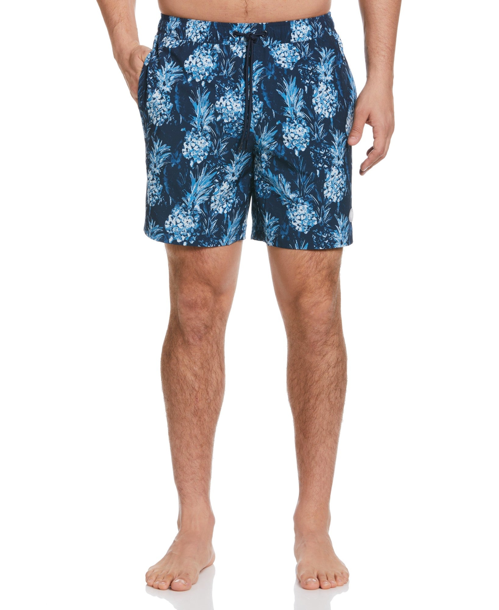 Cubavera Men's Pineapple Print 7" Swim Trunks Dress Blue 2XL