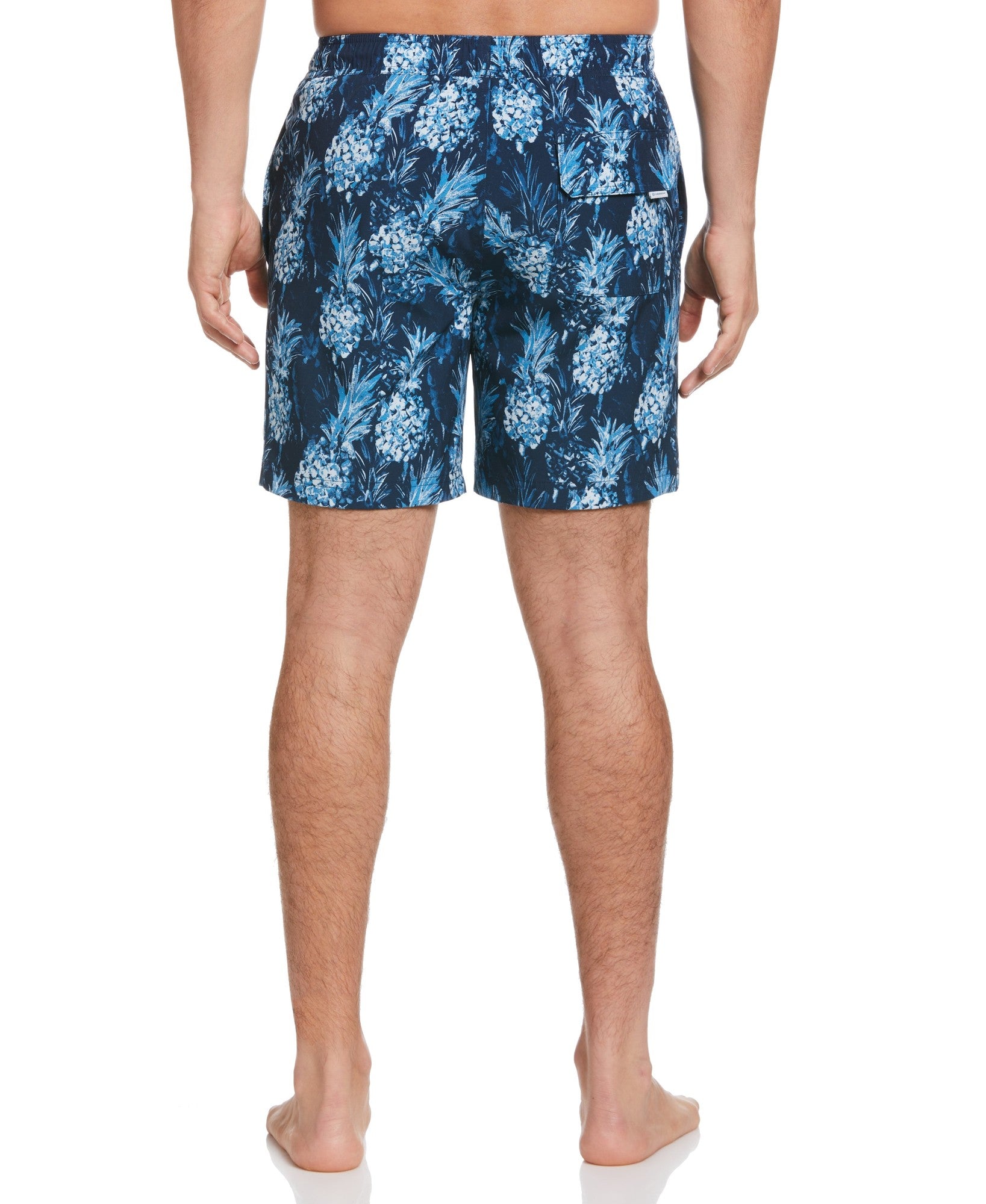 Cubavera Men's Pineapple Print 7" Swim Trunks Dress Blue 2XL