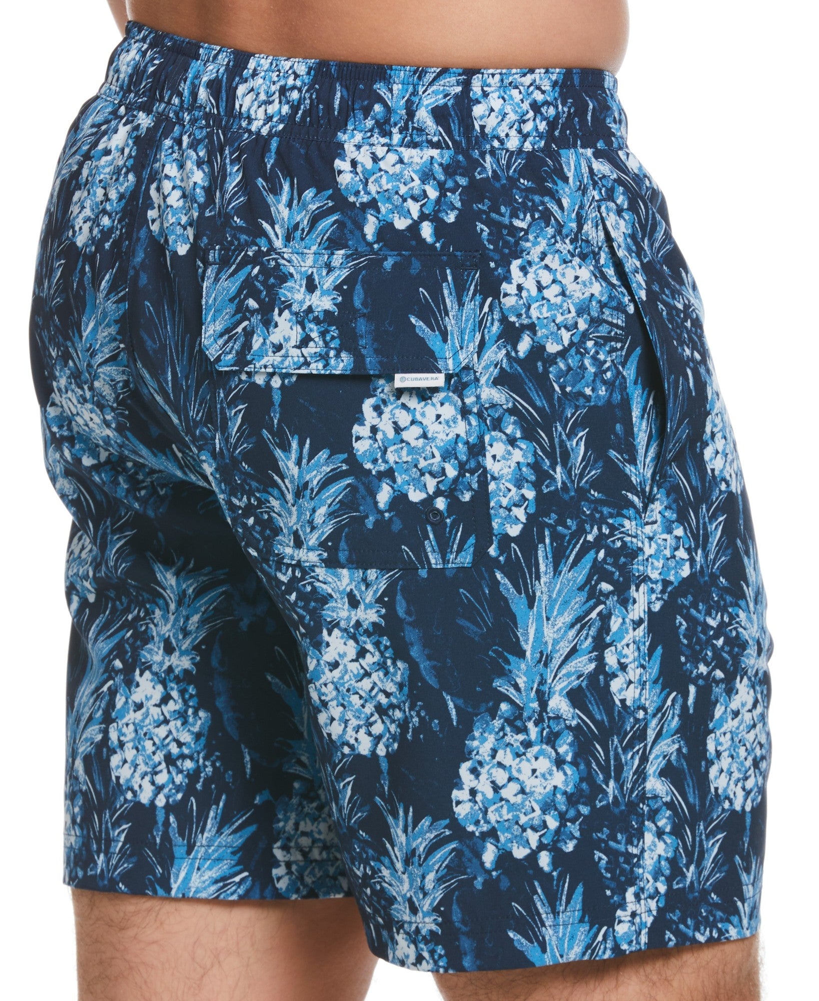 Cubavera Men's Pineapple Print 7" Swim Trunks Dress Blue 2XL