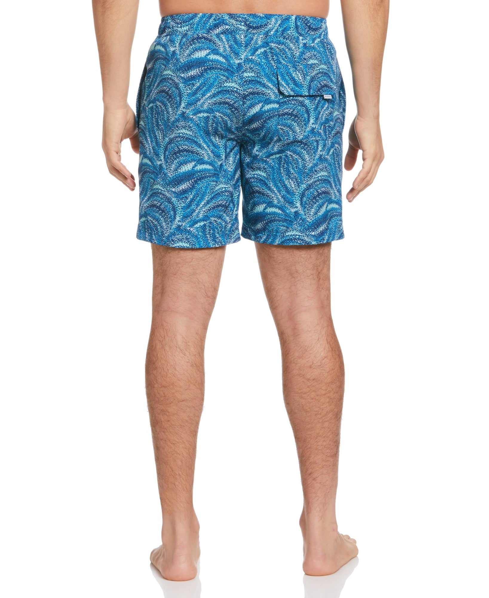 Cubavera Men's Wave Print 7" Swim Trunks Mediterranean Blue Small