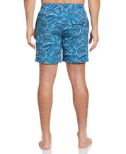 Cubavera Men's Wave Print 7" Swim Trunks Mediterranean Blue Small