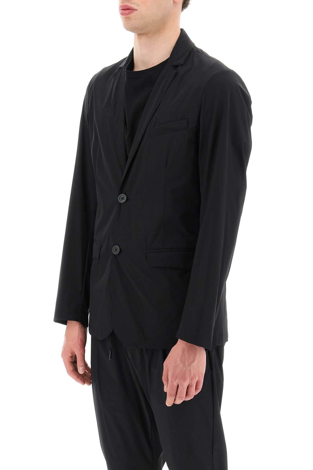 Herno Laminar Mens Stretch Sport Coat Blazer EU 52R US 42R Black