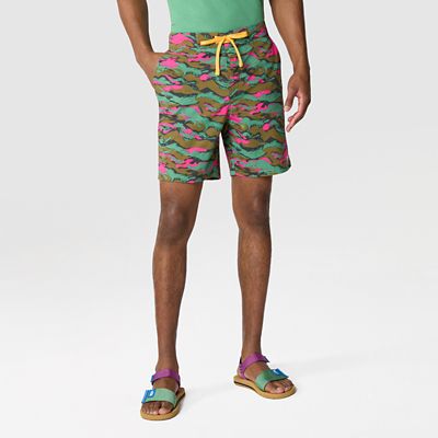 The North Face Men's Class V Printed Ripstop Swim Trunks Green Multi 40"