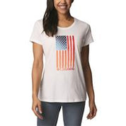COLUMBIA Womens Regular fit Short Sleeve Graphic T-Shirt Shirt 1X White Solid