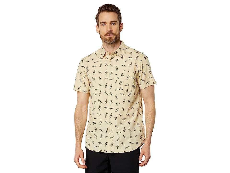 The North Face Short Sleeve Baytrail Pattern Button Down Shirt Yellow Medium
