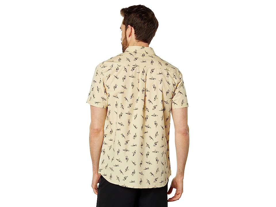 The North Face Short Sleeve Baytrail Pattern Button Down Shirt Yellow Medium