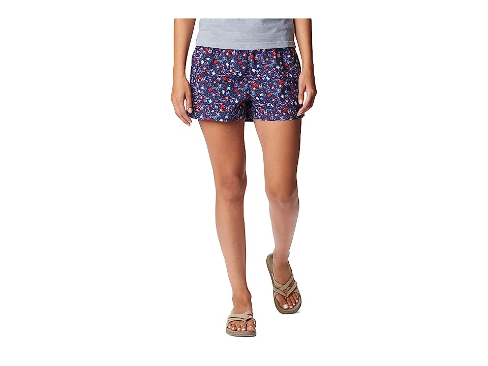 Columbia Women Regular fit Athletic Shorts XL Blue Floral