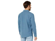 Volcom Mens Caden Long Sleeve Button Down Shirt Slate Blue Small