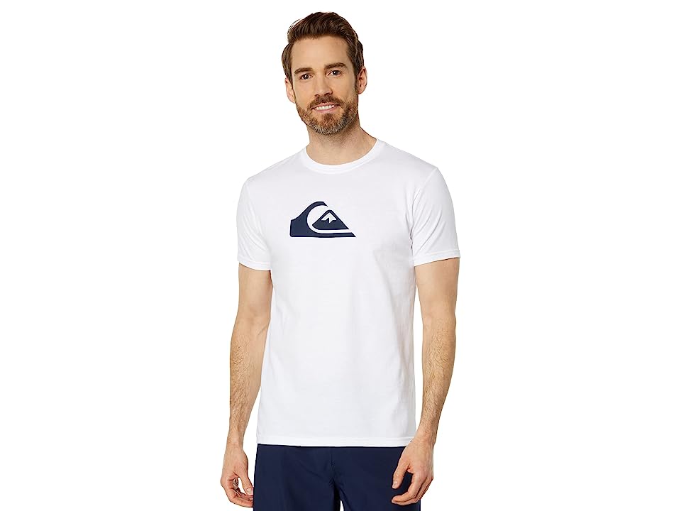 Quiksilver Mens Regular fit Short Sleeve Graphic T-Shirt Shirt Small White Solid