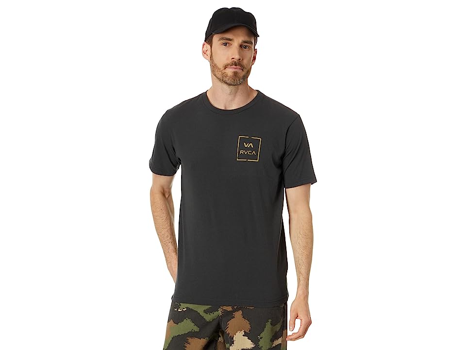 Rvca Men's Va All the Way Logo T Shirt Pirate Black Large