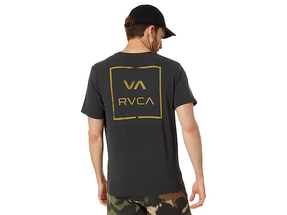 Rvca Men's Va All the Way Logo T Shirt Pirate Black Large