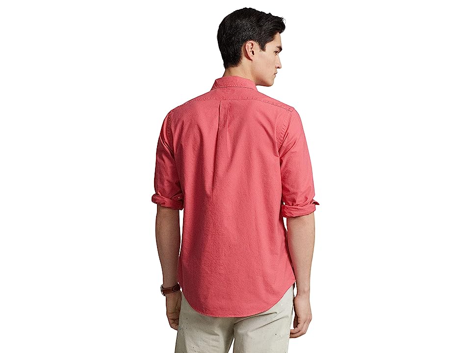 Polo Ralph Lauren Classic Fit Mens Long Sleeve Garment Dyed Oxford Shirt Red XL