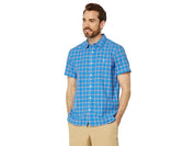 The North Face Men's Loghill Short Sleeve Button Down Shirt Blue Check Small