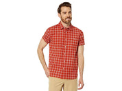 The North Face Mens Loghill Short Sleeve Button Down Shirt Orange Brown 2XL