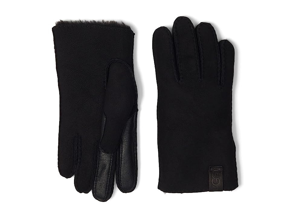 UGG Mens Contrast Sheepskin Gloves Black Large
